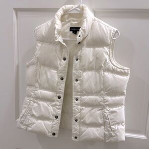 Land’s End women’s S/P 6-8 down vest in cream winter white, great shape